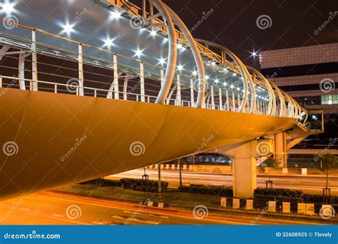 Modern Overpass At Night Stock Image Image Of Center 32608925