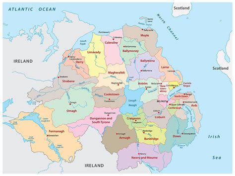 Northern Ireland County Map