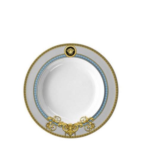 Versace By Rosenthal Prestige Gala Bleu Rim Soup Plate In