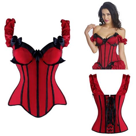 Corpete Corset Corselet Espartilho Modela Cintura Bojo Alça Vermelho