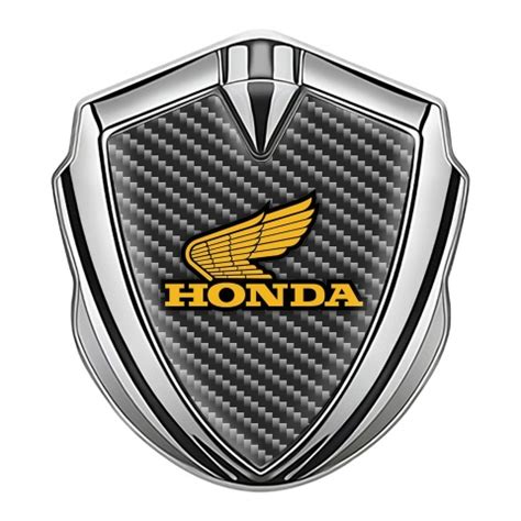 Honda Bodyside Emblem Self Adhesive Graphite Red Carbon Winged Edition | Metal Emblems ...