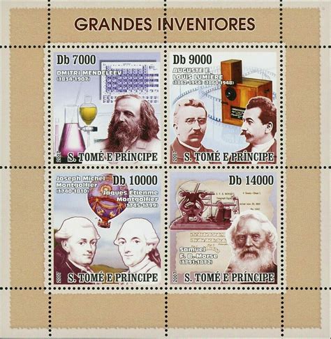 Inventors Stamp Dmitri Mendeleev Auguste Lumiere Samuel Morse Ss Mnh