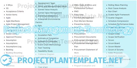 Comprehensive Guide To Project Management Terminologies Project Plan