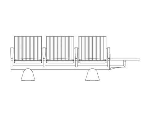 Office Waiting Area Seating Chairs Top View Cad Block Design Dwg File