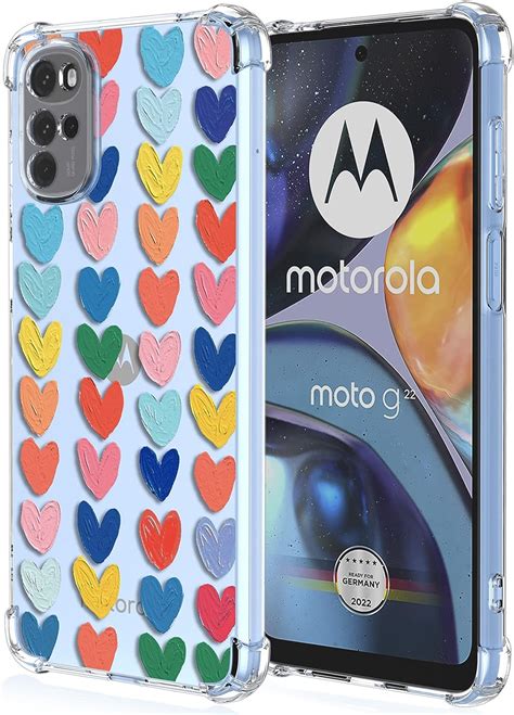 XINYEXIN Case For Motorola Moto G22 Painting Flower Pattern Clear Case