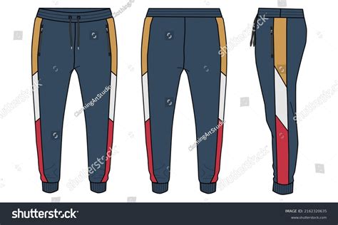 Fleece Fabric Jogger Sweatpants Technical Fashion Stock Vector Royalty