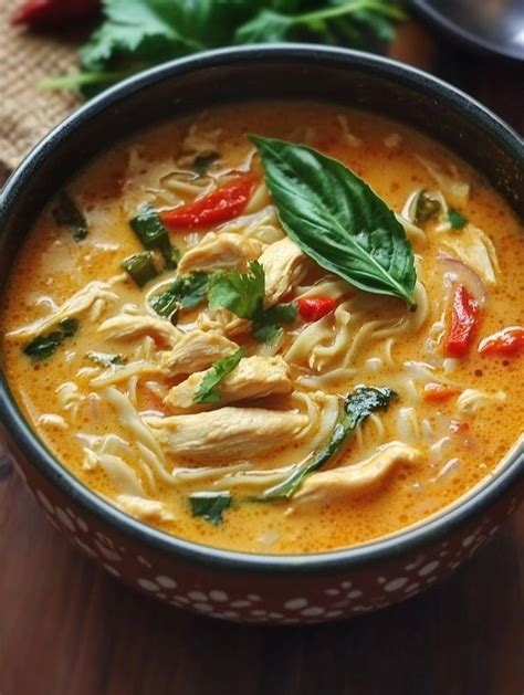 Thai Inspired Red Curry Chicken Noodle Soup Quick Homemade Recipes