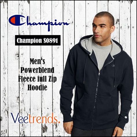 Champion S0891 Mens Powerblend Fleece Full Zip Jacket