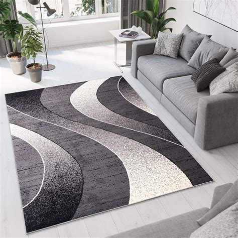 Tapiso Collection Dream Tapis De Salon Chambre Moderne Fin Couleur Noir