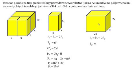 Oblicz pole powierzchni sześcianu YouTube