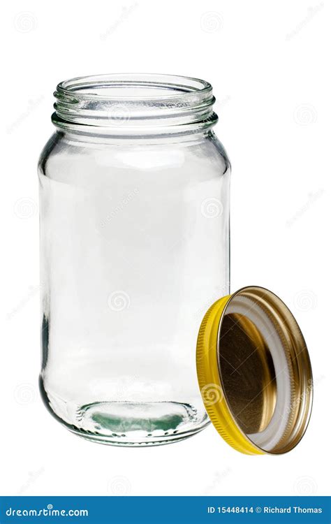 Glass Jar And Lid Isolated On White Stock Photo Image Of Isolated