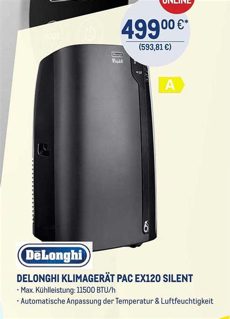 Delonghi Klimagerät Pac Ex120 Silent Angebot bei METRO 1Prospekte de