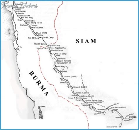 Burma Railway Map - TravelsFinders.Com