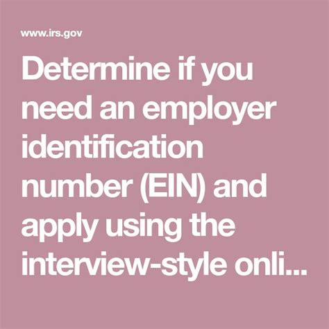 Determine If You Need An Employer Identification Number Ein And Apply