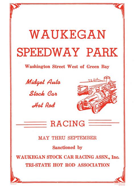 Waukegan Speedway 1950 — Vintage Reproduction Racing Posters