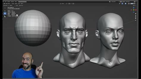 Female Head From Male Head From Sphere Blender Sculpting Session