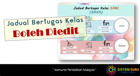 Contoh Jadual Bertugas Kelas Yang Boleh Diedit Download Rph Rpt