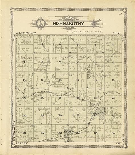 Map Of Nishnabotny Township From Standard Atlas Of Crawford County