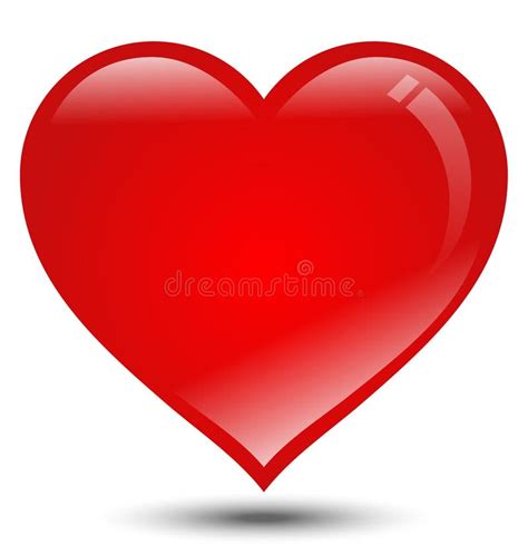 Big Red Heart On White Background Stock Vector Illustration Of