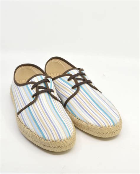 The Paulo Blue Stripe Canvas Summer Shoes Mod Shoes