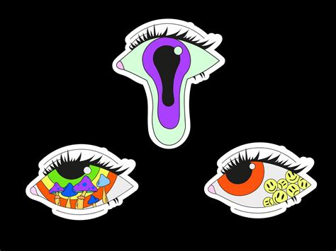 A set of three psychedelic eyes. Psychedelics, surrealism. 9761438 Vector Art at Vecteezy