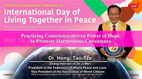 Dr Hong Speech International Day Of Living Together In Peace 05 16