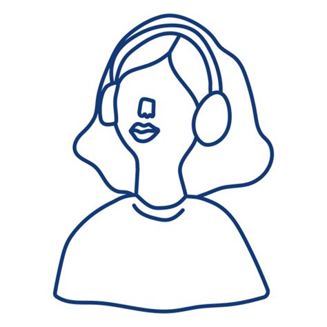 Girl Listening To Music With Headphones Png And Svg Design For T Shirts