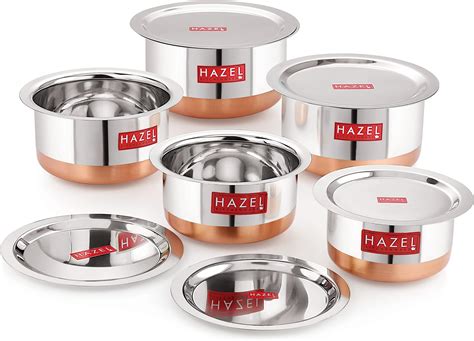 Buy Hazel Steel Copper Bottom Tope With Lid Copper Bottom Vessels For