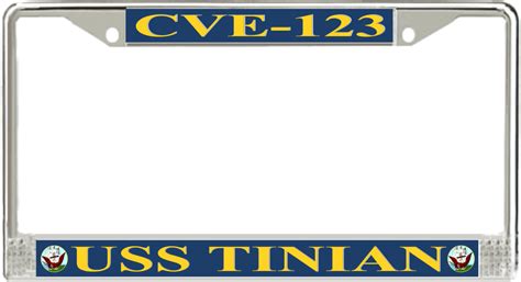 Uss Tinian Cve 123 License Plate Frame