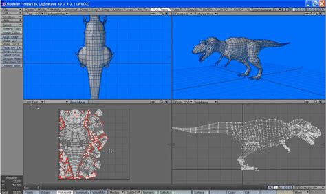 Lightwave 3d Dinosaur Uv Mapping