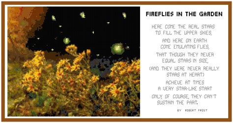 Fireflies In The Garden W Poem By Robert Frost Pattern Chart Graph