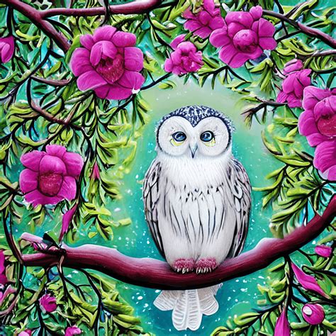 Gods Beautiful Creations Paintings Of Forest Animals Wise Snow Owl