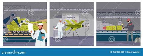 Flat Military Dictator Set Design Concept Vector Illustration