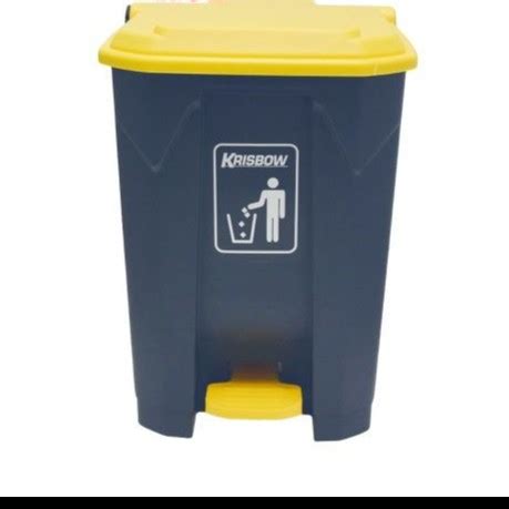 Jual Krisbow Ltr Tempat Sampah Plastik Outdoor Kuning Abu Abu