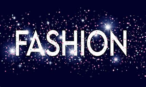 Fashion Logo Design Fashion Text On Dark Blue Glitter Background With