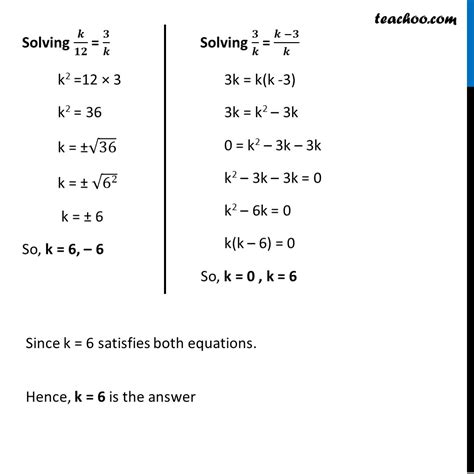 Question For What Values Of K Will The Pair Of Linear