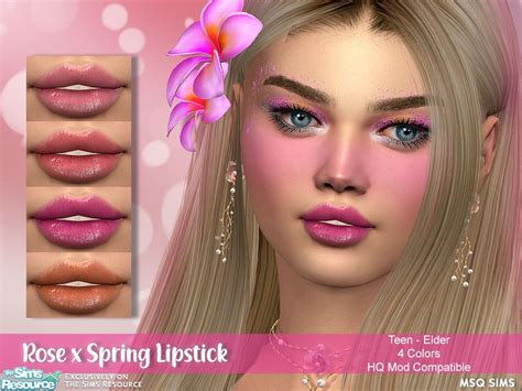 Msqsims Rose X Spring Lipstick Makeup Cc Makeup Looks Charlie Rose