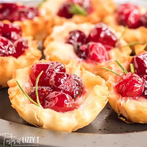 Cranberry Brie Bites Holiday Party Appetizer In Phyllo Cups