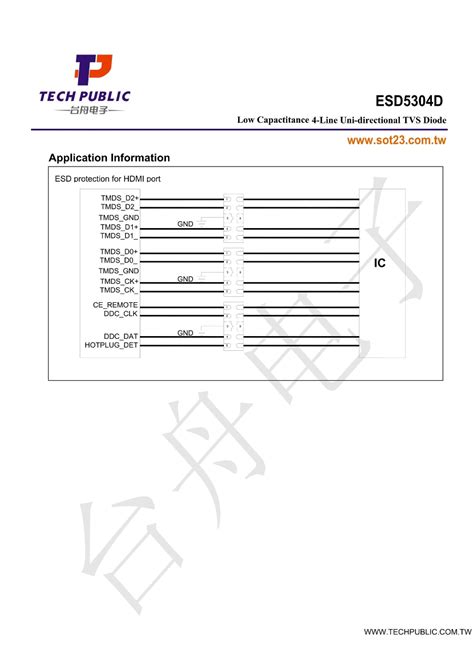 Esd5304d（tech Public台舟）esd5304d中文资料价格pdf手册 立创电子商城