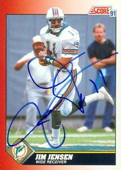 Jim Jensen autographed Football Card (Miami Dolphins) 1991 Score #210