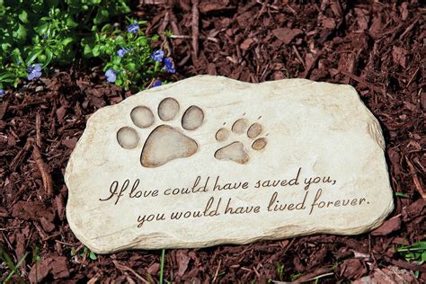 Pet Paw Print Devotion Garden Stone Memorial Grave Marker Yard ...