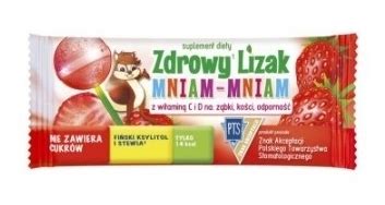 Zdrowy Lizak Mniam Mniam Truskawka Z Witaminami C I D Cena Opinie