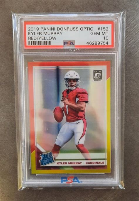 Kyler Murray 2019 Panini Donruss Optic Red Yellow PSA 10 Gem Mint