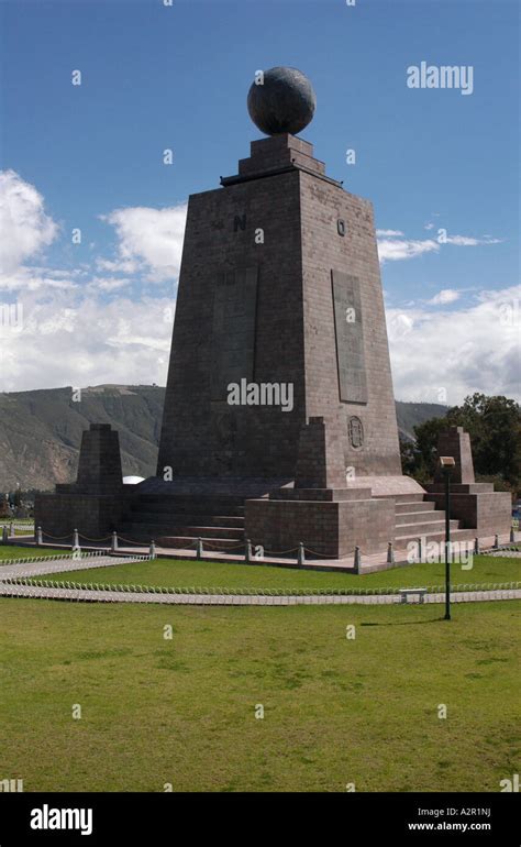 Monument Mitad Del Mundo The Middle Of The World On The Equator Line