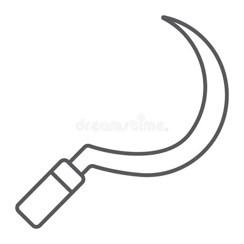 Sickle Thin Line Icon Farming And Agriculture Stock Vector