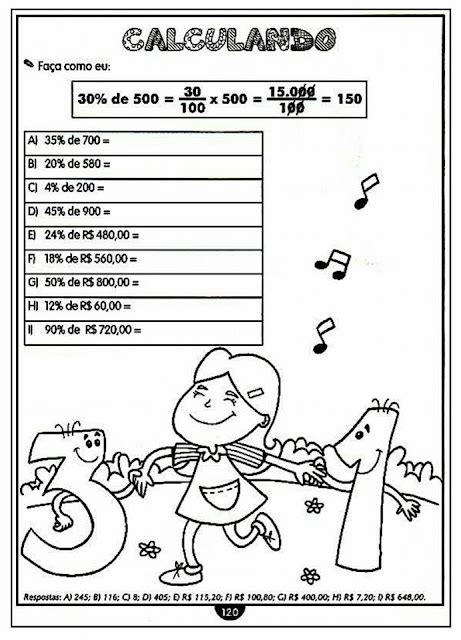 Dicas De EducaÇÃo Atividades De Porcentagem Para 5º Ano Com Gabarito