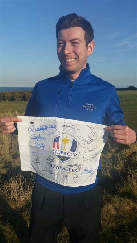 Crail Golfing Society Presented With Winning 2014 European Ryder Cup Team Autographed Flag