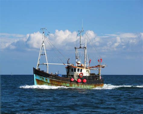 Classic Style Fishing Trawler On Calm Sea