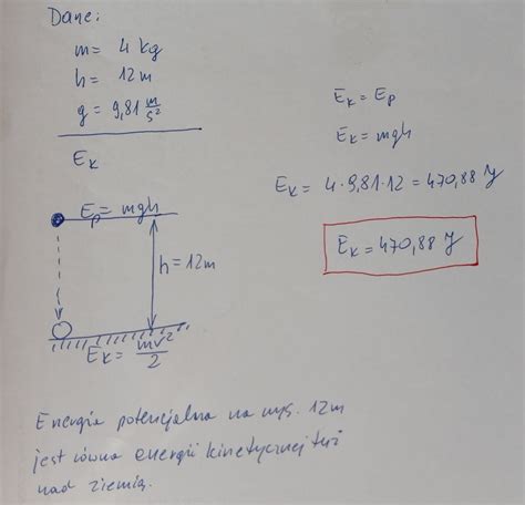 Energia Kinetyczna Chlopca O Masie Kg Ktory Zwalnia Question