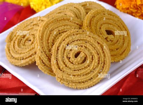 Indian Traditional Snack Chakli A Spiral Shaped Chakali Or Murukku